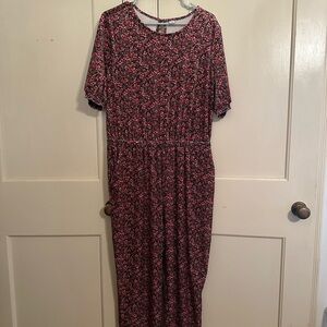 Old Navy Velvet Floral Jumpsuit